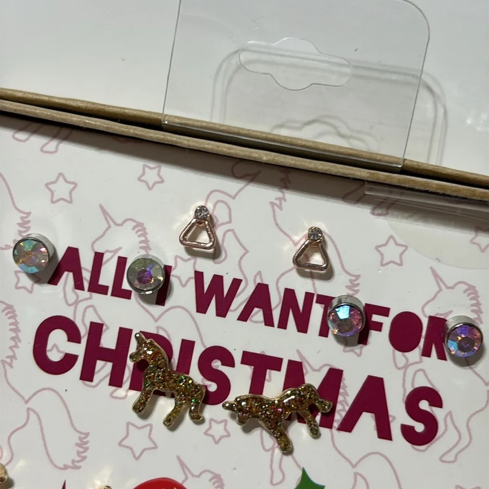 All I Want for Christmas is a Unicorn 10 Pair Earring Set